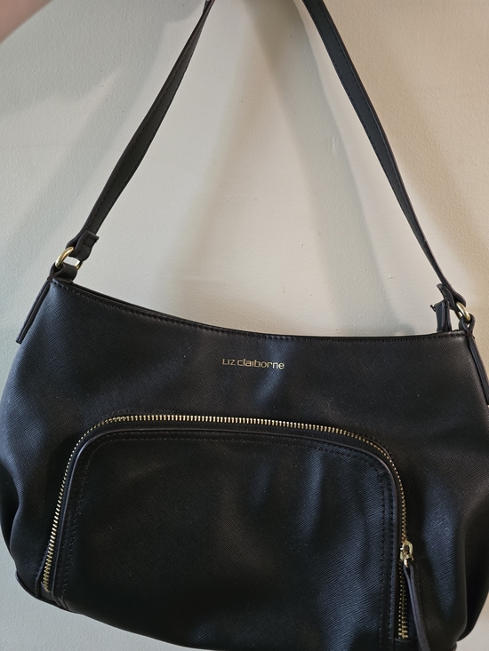 Liz Claiborne Handbags - Liz Claiborne Black Shoulder Bag with Front Zip Pocket With Free Gift